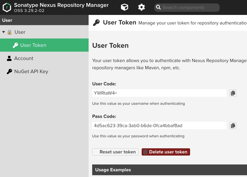 Nexus用户Token插件